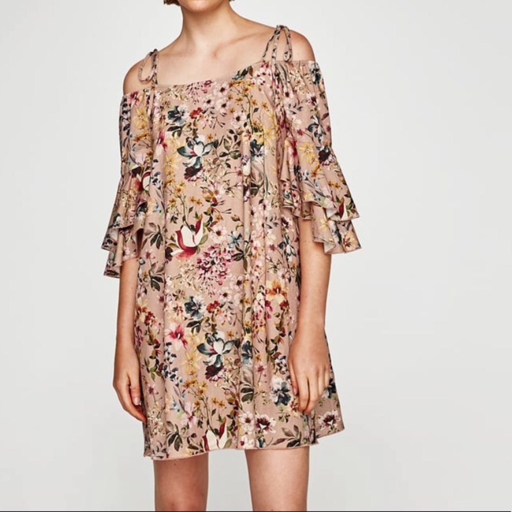 Zara floral mini dress